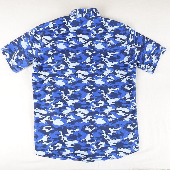 Enyce A Sean Combs Co. Blue Camo Shirt Men's Large Collared Button Up - Picture 9 of 11